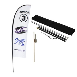 Large Bow Flag with Ground Spike Double Sided