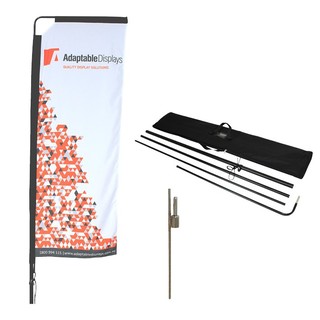 Medium Block Flag with Ground Spike Single Sided